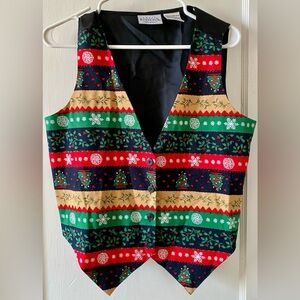 Vintage Basic Editions Holiday Ugly Christmas Sweater Party Vest Xmas Women’s M